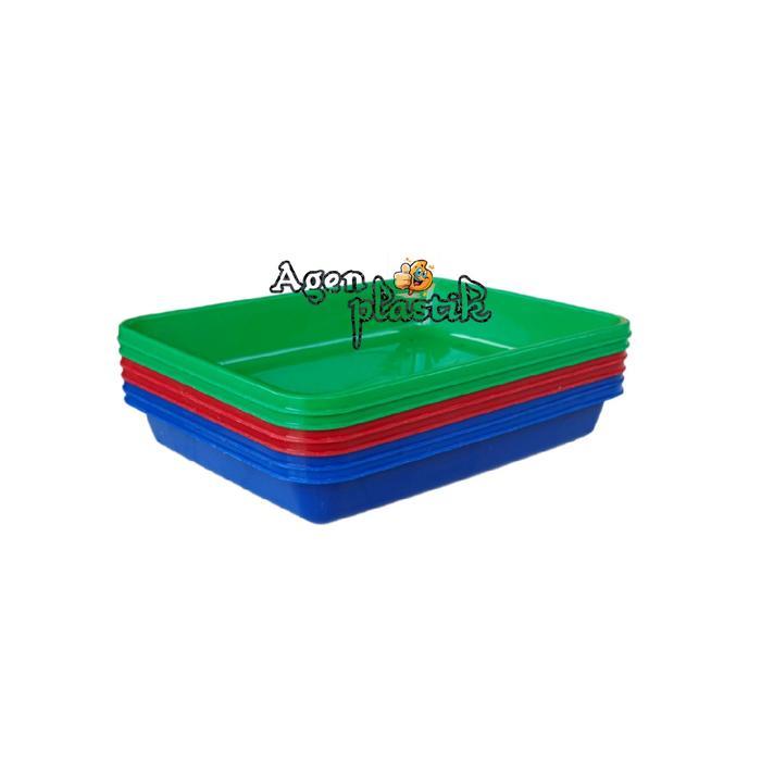 Agen Plastik 3 Pcs Nampan Baki Plastik Kecil / Tray Saji Kotak Serbaguna / Wadah Buat Hantaran Merk 
