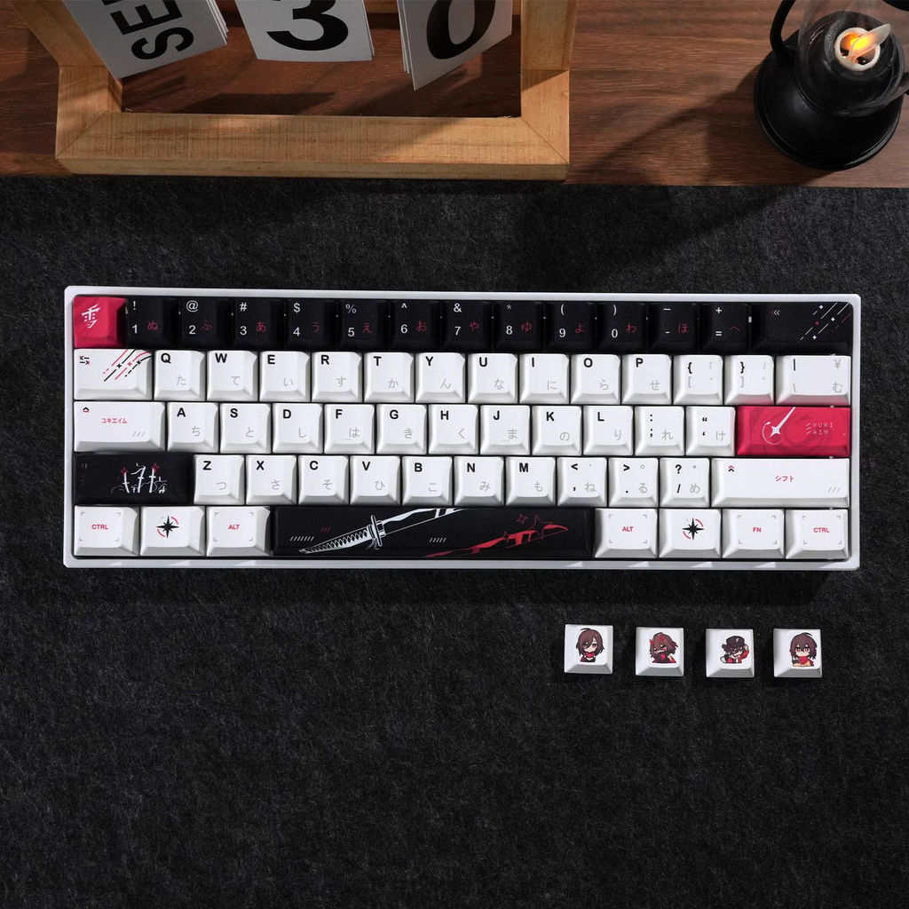 130 Keys Yuki Aim Anime Keycaps Cartoon PBT Keycap Chreey Keycaps Japan Key Cap Dye-sub Mechanical