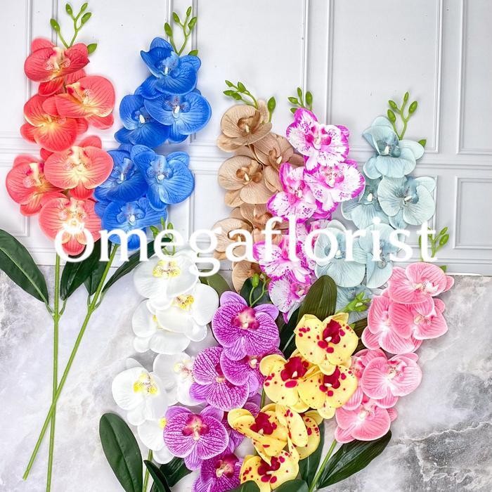 Artificial Bunga Anggrek Orchid Palsu Artifisial Dekorasi Hiasan Pernikahan Pelaminan