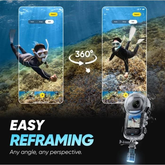 INVISIBLE DIVE CASE DIVING WATERPROOF INVISIBLE UNTUK INSTA 360 X3