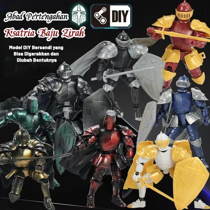 KOCO TOYS - Ksatria Kerangka Dummy 13 Action Figure 3D Print Movable Action Figurines Ksatria Romawi