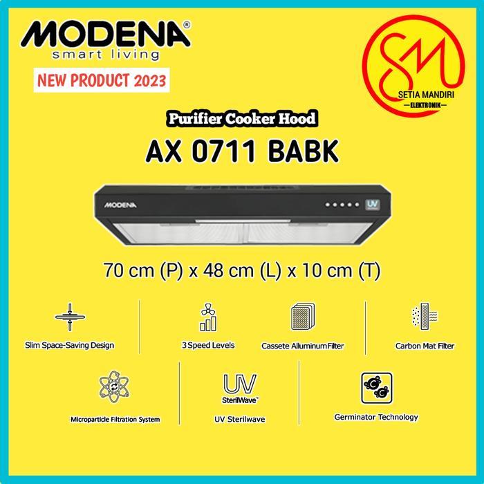 MODENA COOKER HOOD AX 0711 BABK GARANSI