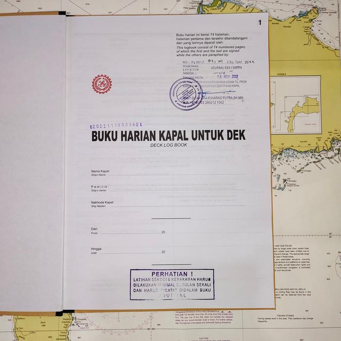 Buku Harian Kapal Untuk Dek / Deck Log Book / Buku Jurnal Deck