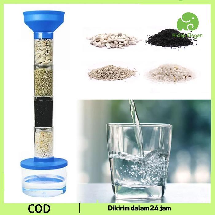 1set Water Filter Purifier Water Purifier Penjernih Air Simple Water Filter Purifier Kit Sains