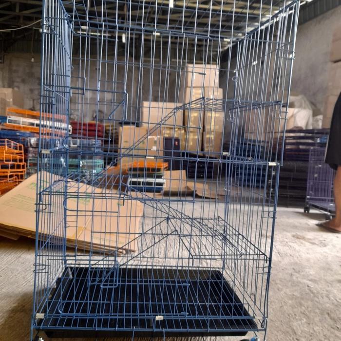 Kandang Kucing Lipat Tingkat 3/Kandang Besi Lipat/Kandang Kucing Murah