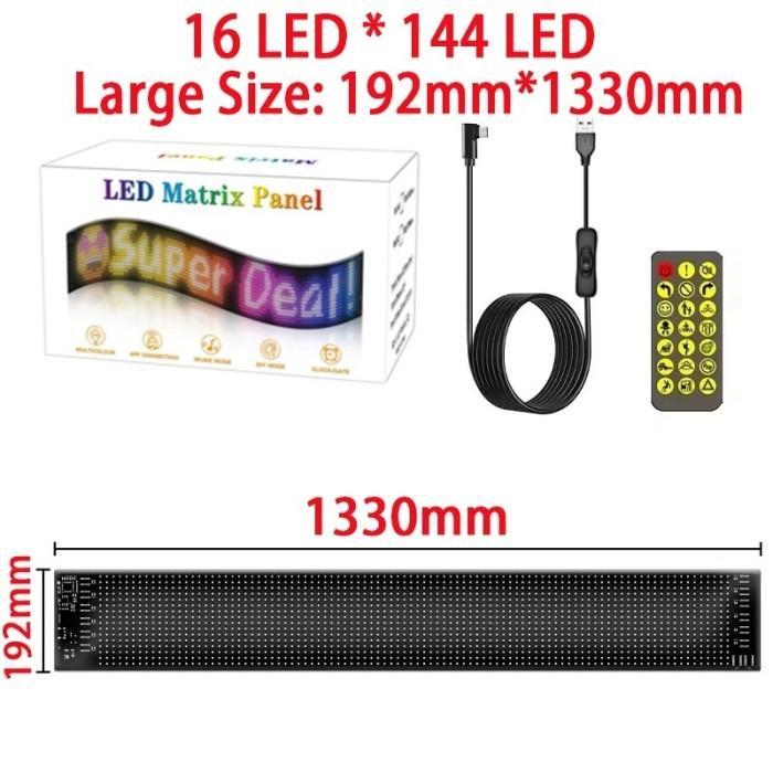 ADN Led Matrix Panel Mobil Toko Sign Source Lampu RGB Full color Running Text 16x144 JUMBO TRUCK BUS