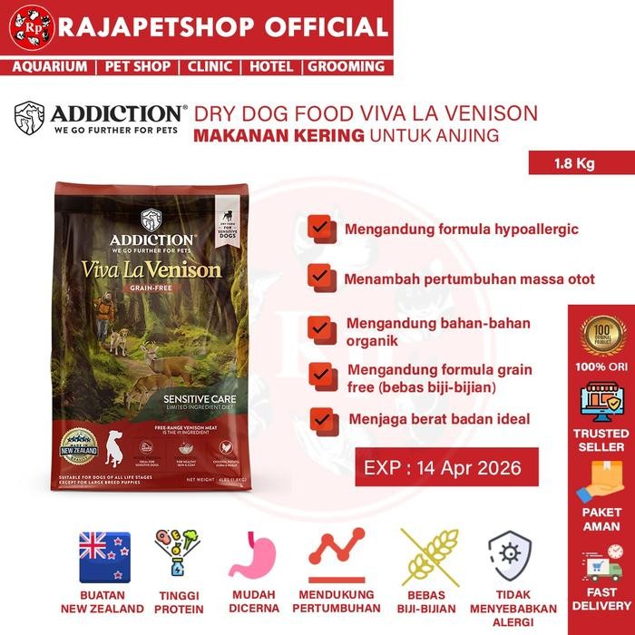 boys_hand addiction dry dog viva la venison 1,8kg pakan kering anjing rasa rusa