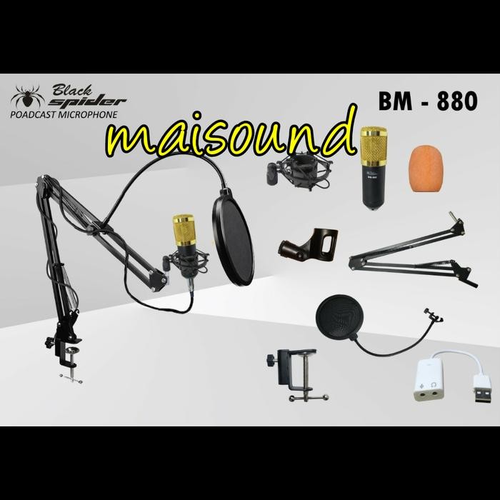 PAKET KOMPLIT MIC CONDENSOR BLAC SPIDER BM 880 ORIGINAL BM880 REKAMAN
