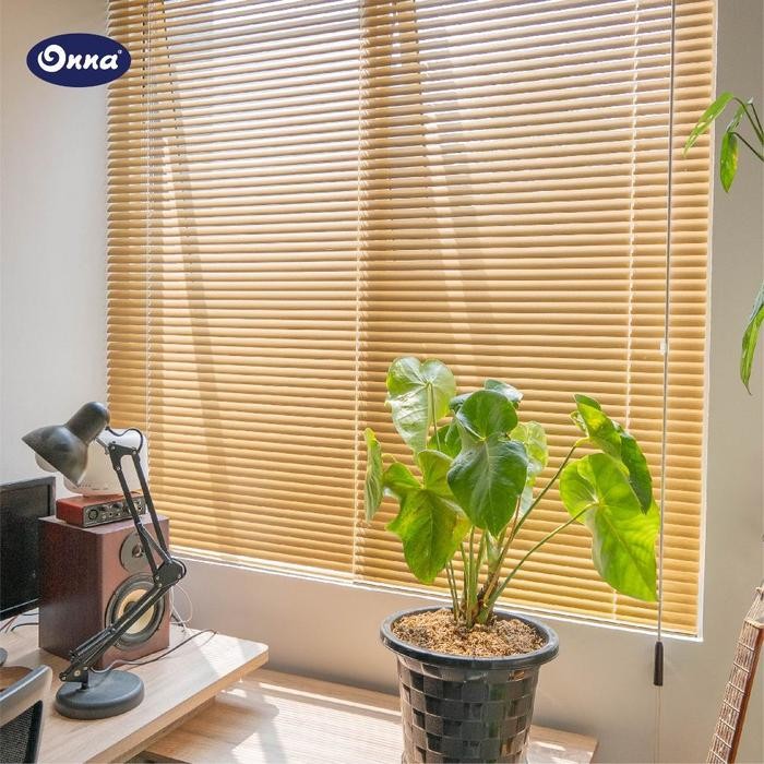 ONNA Slimline Blind Gorden / Tirai Jendela Horizontal Aluminium (Ukuran Custom)