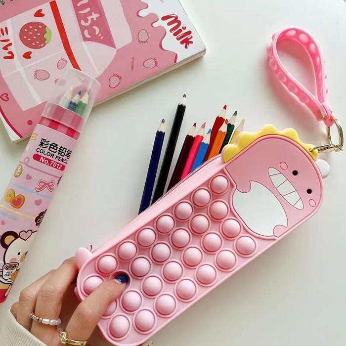 

MOTIF TERLENGKAP!!! Tempat Pensil Pop It Lucu - Pencil Case Pop It - Tempat Pensil Silikon Karakter