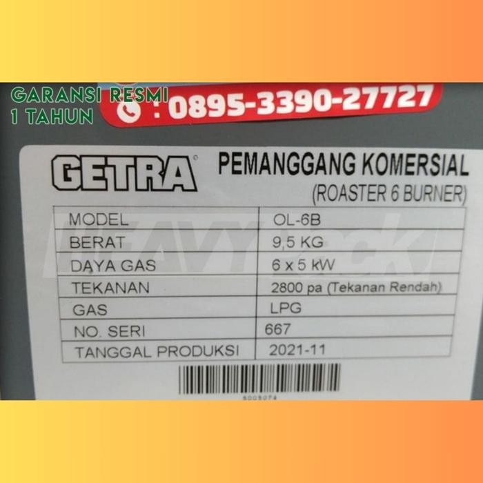 Terlaris Roaster 6 Burner Ol-6B Getra Panggangan Sosis 6 Tungku