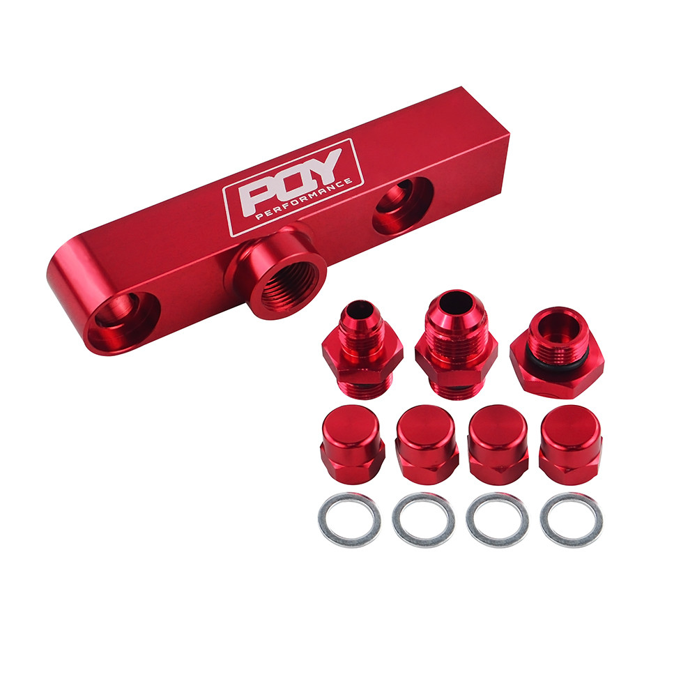 Vr - Twin Fuel Pump Bracket Billet Aluminium Assembly Outlet Manifold In Black For 044 Fuel Pump W/