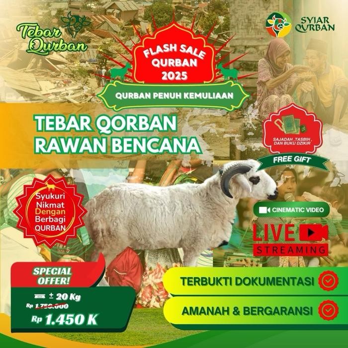 Pilihan- Domba Kambing Qurban (Berbagi Qurban) Full Distibusi Hewan Qurban -+ 20Kg
