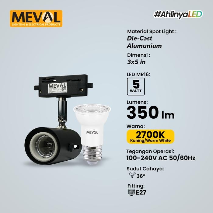 MEVAL Lampu Sorot Rel Spot Track Light
