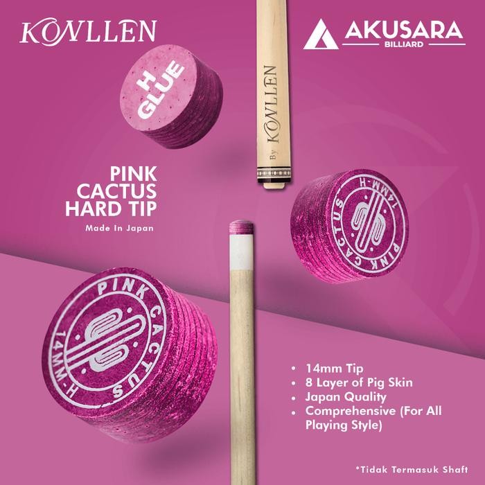 Terbaru Tip Billiard Pink Cactus Medium Konllen Cue Tip Billiard