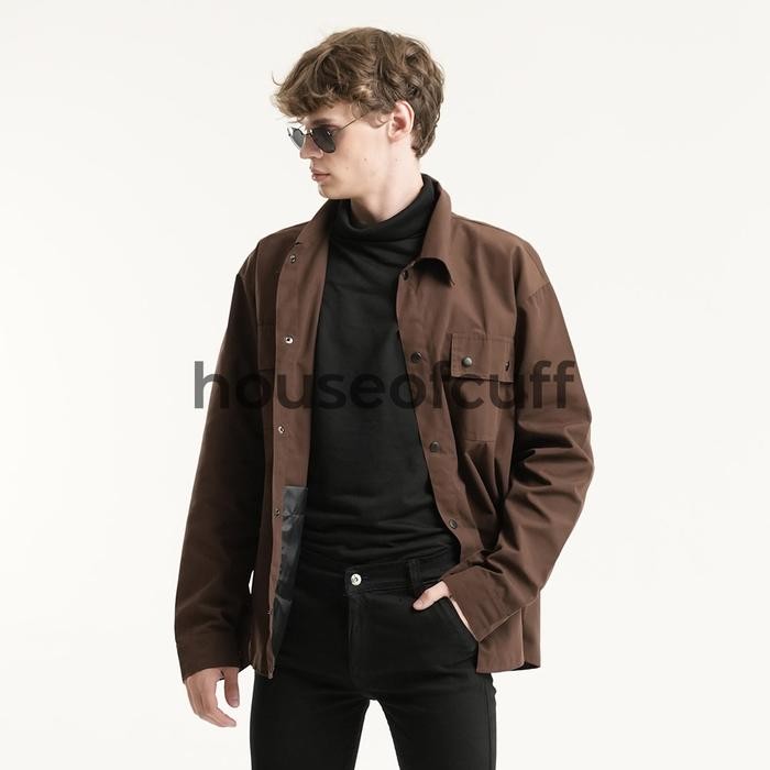 Pilihan- Jaket Parka Outer Jaket Pria Semi Parka Warna Coklat