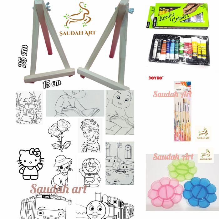 

NEW PRODUK PAKET LUKIS SKETSA LENGKAP (KANVAS SKETSA,PALET,KUAS,CAT AKRLIK,EASEL) MAWAR-89
