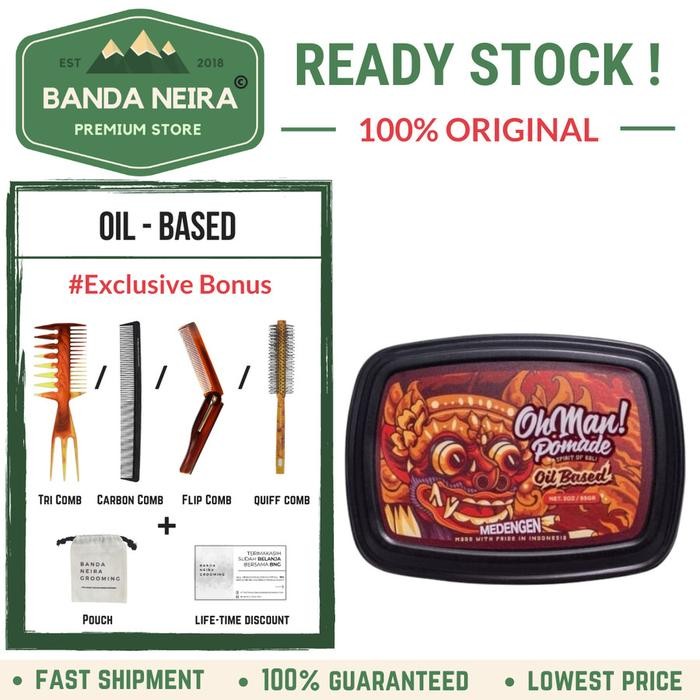 Pilihan- Oh Man / Ohman Medengen Oil Based Pomade Strong Hold