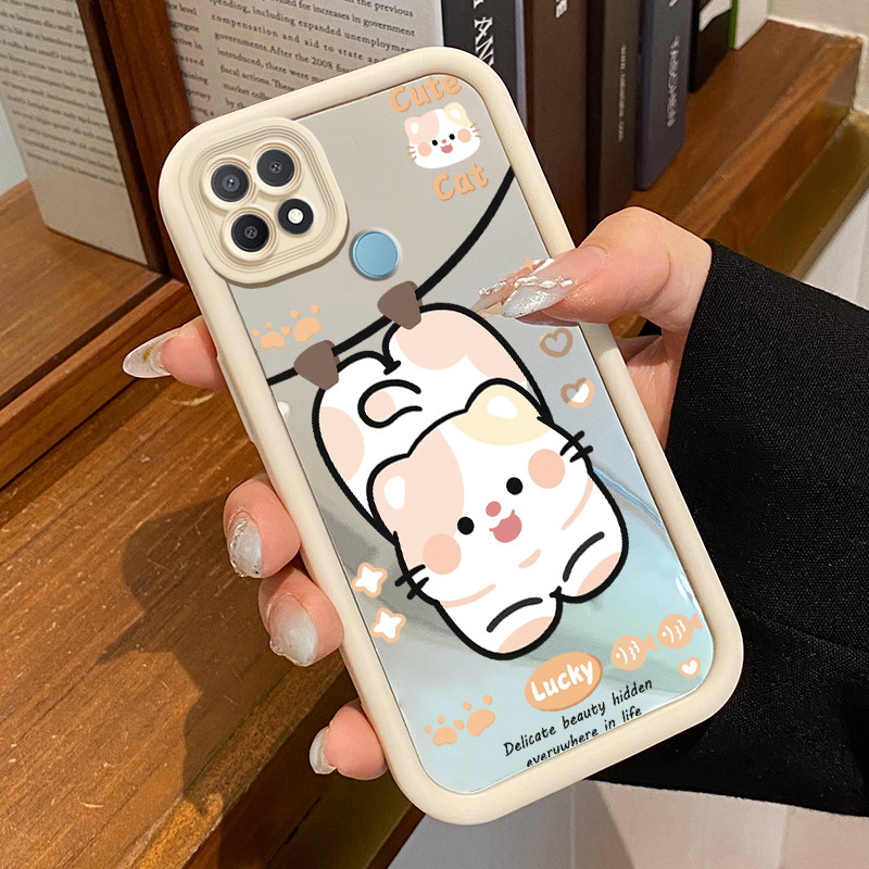 Casing Hp OPPO A15 A15s A35 Case Softcase Casing HP Anak kucing nakal yang cantik Silikon Mirror Kes