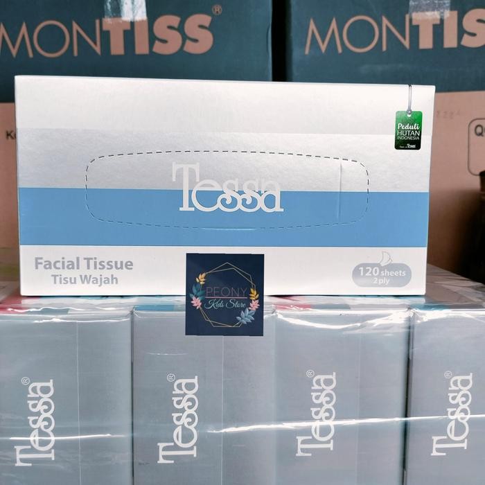 Tessa facial tissu kotak 120s / tissu wajah box isi 120s / tissue wajah box silver