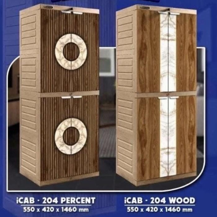 KDM- LEMARI PLASTIK NAPOLLY 4 SUSUN ICAB 204/ LEMARI 4 SUSUN TEBAL MOTIF KAYU/ LEMARI SERBAGUNA