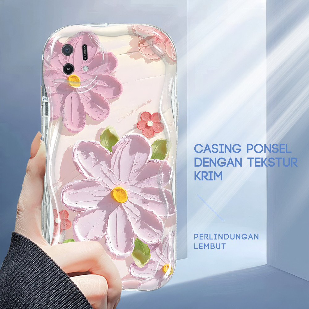 Casing Hp Untuk OPPO A16K A16E Cassing Softcase Kesing Sofcase Soft Oil Painting Flowers 3464 Phone 