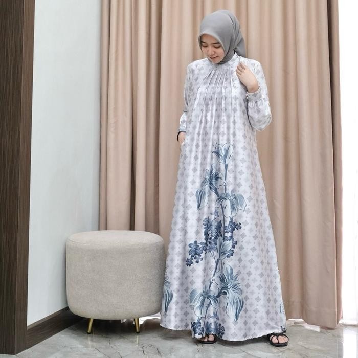 SAFA DRESS - Dress Motif Silk Kancing Muslim Gamis Nyaman & Mewah