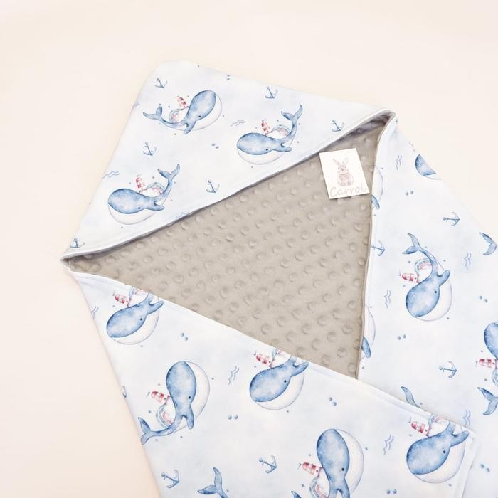 Bisa Gosend Carrol Baby Blanket Blue Whale Rainbow - Baby Size Polos - Hoodie