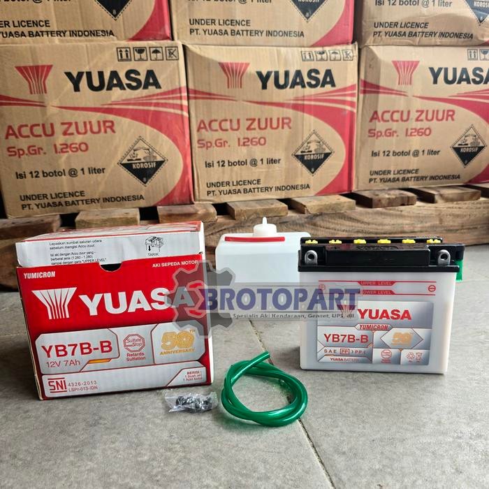 Aki Accu Basah Yuasa Yb7B B/Gm7B 4B Motor Honda Tiger 2000, Tiger Revo