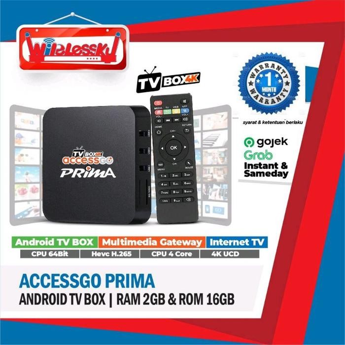New Android TV Box 4K ACCESSGO SmartTV RAM 2GB/16GB PRIMA