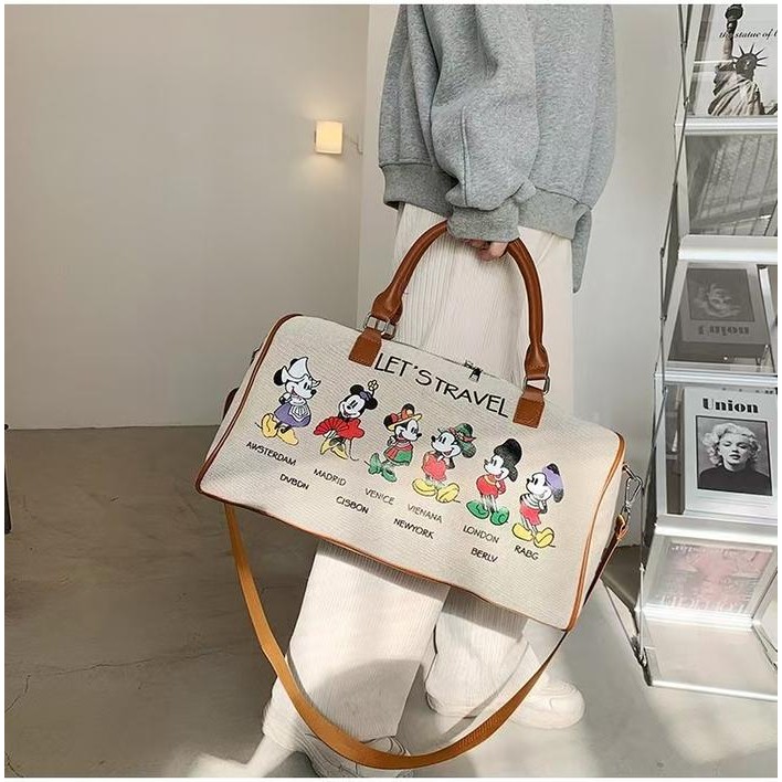 4102 Tas Travel Bahan Canvas Ruang Besar Bahan Kuat