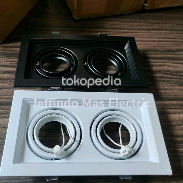 Termurah Kap Lampu Sorot Mr16 2Gang Inbow Kap Lampu Downlight Mr16 2 Mata 2Gang