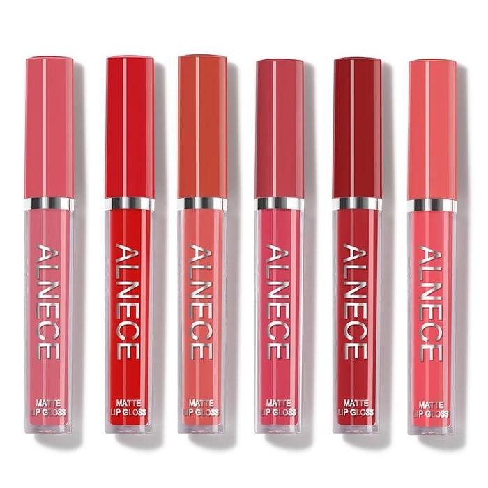 ALNECE#001 Lasting Glossy Lipgloss 6-pack Liquid Lipstick Gloss Lipstik
