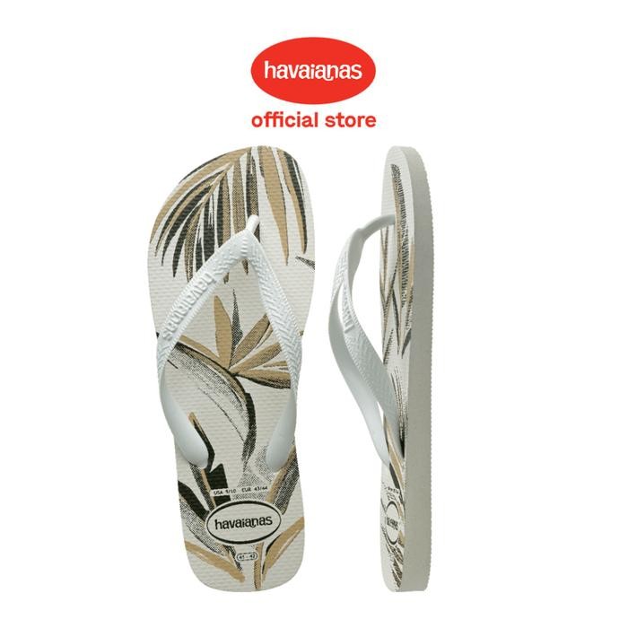 Ready Havaianas 7153 Top Aloha Whitewhitegreen Olive - Sandal Pria