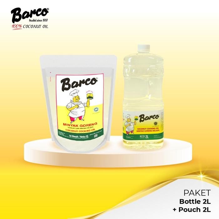 

ASLI Paket Minyak Kelapa Goreng Barco Botol 2 liter & Refill 2 liter Coconut Oil READY STOCK
