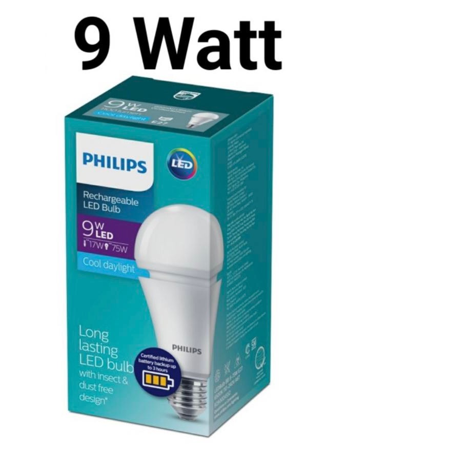Led bulb bohlam emergency PHILIPS 9watt 6500k