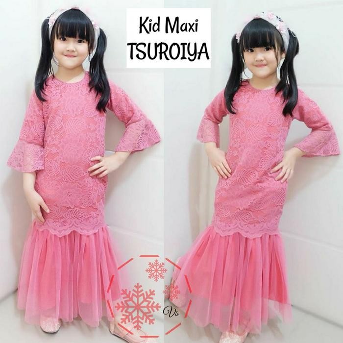 Gamis Duyung Brukat Anak / Gamis Brukat Anak Maxi Tsuroiya 4-5 Tahun