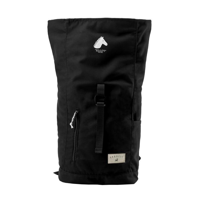 Svggest Backpack Horses Black Canvas Bolt Polyester