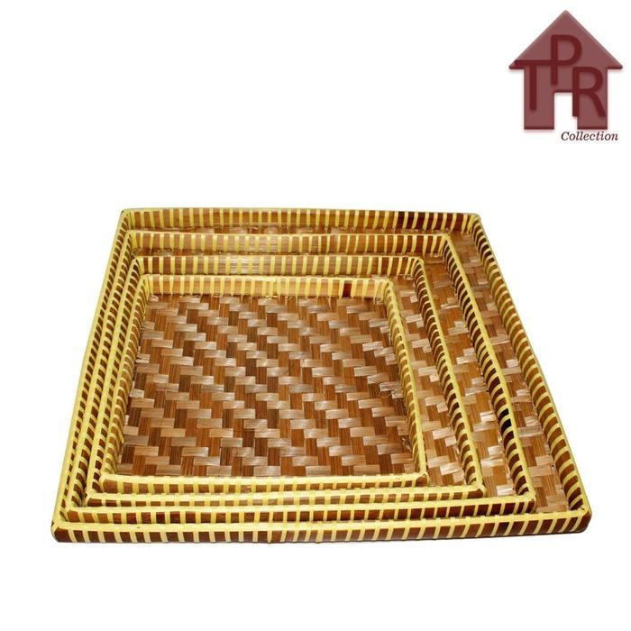 Tampah tambir Nyiru Bambu Model Kotak Untuk Nasi Tumpeng