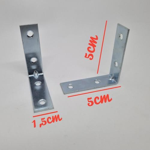 Plat Siku Besi / Plat Tekuk Besi / Plat Siku Tebal 4 Lubang 50MMX50MM