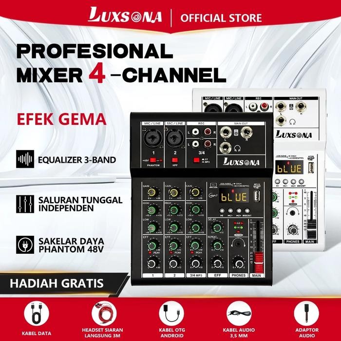 Ready LUXSONA Mixer 4 chanel/mixer audio/99DSP 4 chanel mixer mini /Amplifier Bluetooth Mini