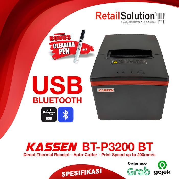 Ready Printer Kasir Thermal Bluetooth - Kassen BTP3200 / BT-P3200 / BTP 3200