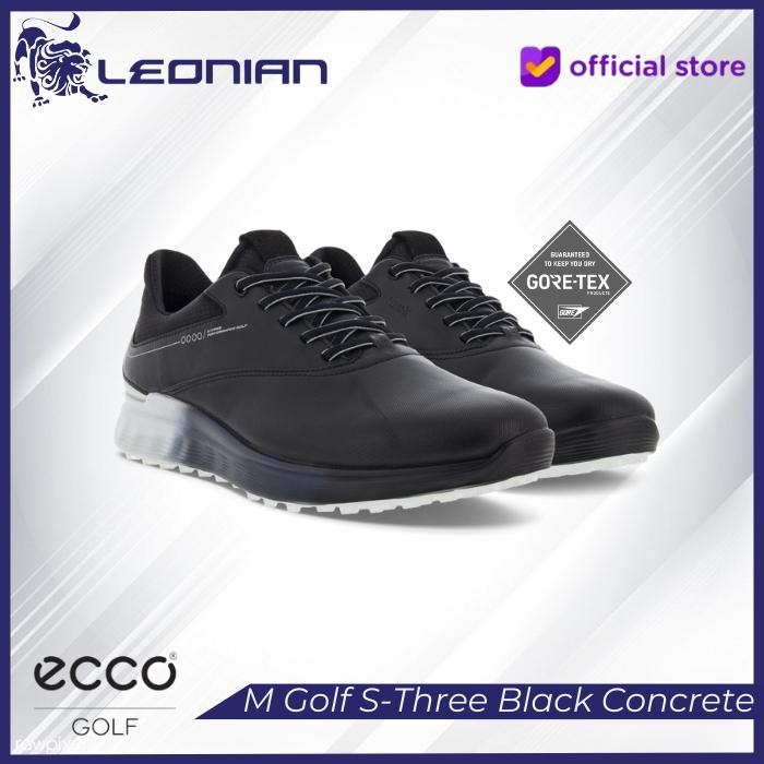 TERMURAH Sepatu Golf Ecco M Golf S-Three Black/Concrete/Black - Golf Shoes READY STOCK
