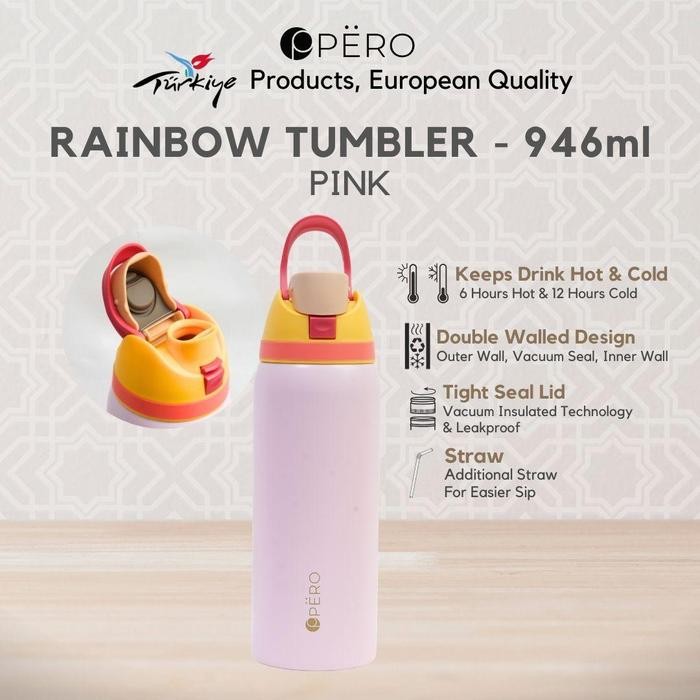 [Jordi Onsu] Svd Pero Rainbow Tumbler 946 Ml / Botol Minum Tumbler Anti Panas Dan Dingin Vakum 946