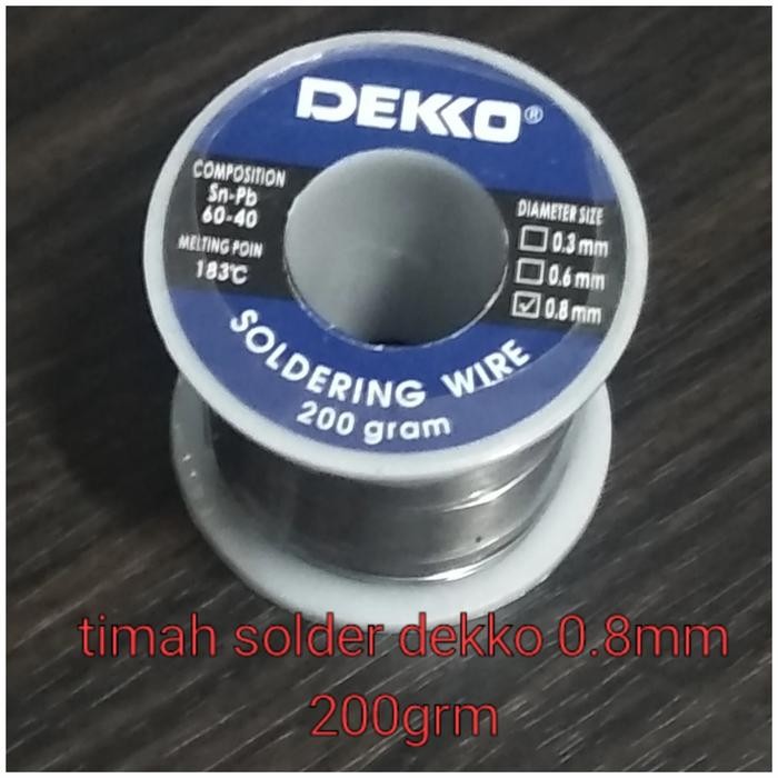 timah solder dekko size 0.8mm 200 gram