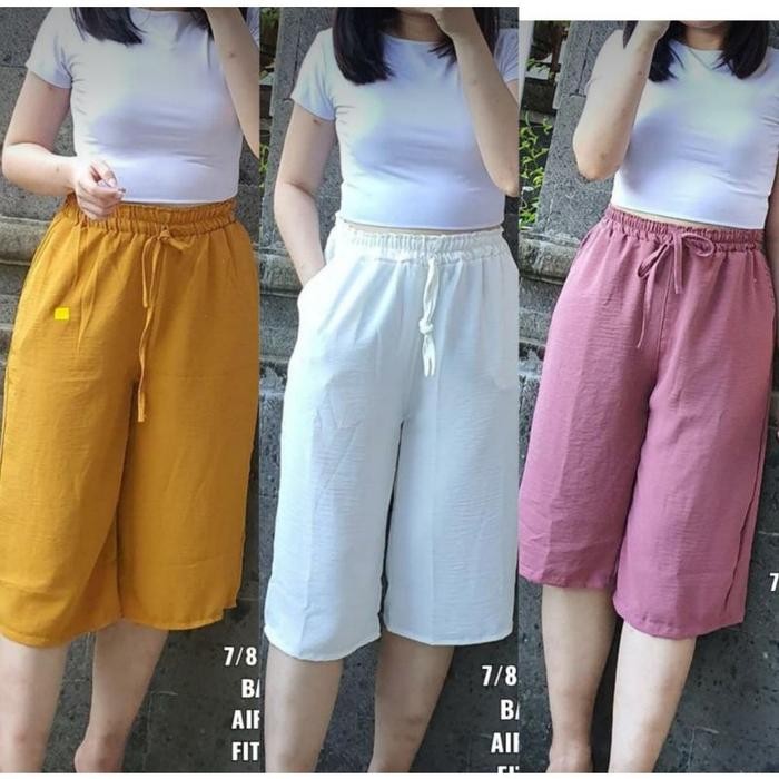 554k- Celana Kulot Crinkle Pendek 7/8 Jumbo / Kulot Pendek Jumbo Crinkle