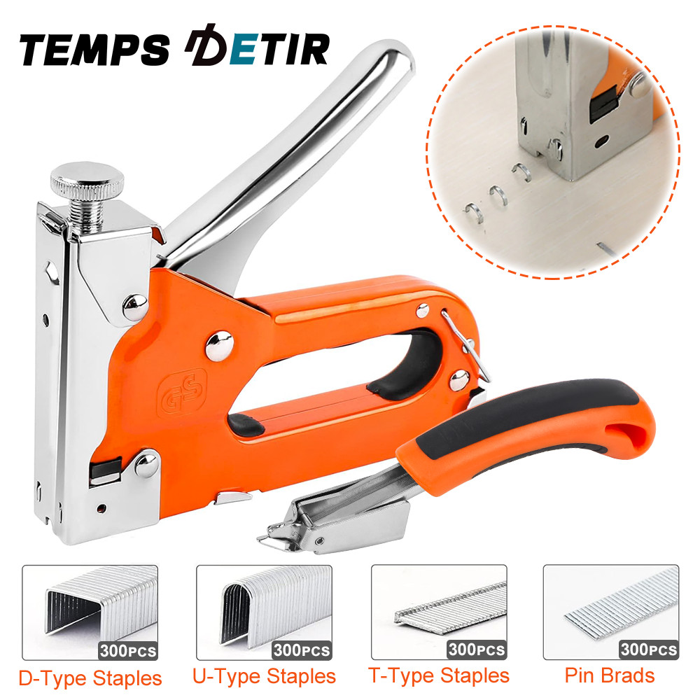 4 in 1 Manual Nail Gun Set Nail Puller  D/U/T/Pin brads Nail Handheld Adjustable Strength Staple Gun