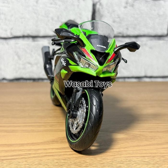 STOK TERBATAS  MINIATUR DIECAST 1:12 NINJA ZX-6R ZX 6R OFFICIAL LICENSED (TANGKI LOGAM, BAN