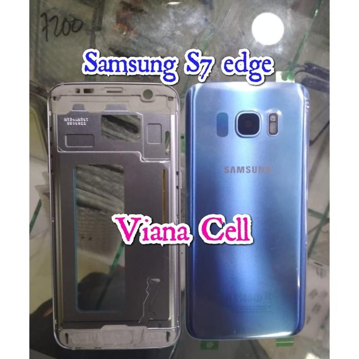 BACK DOOR BACKDOOR PLUS FRAME LCD TULANG SAMSUNG S7 EDGE G935F BIRU