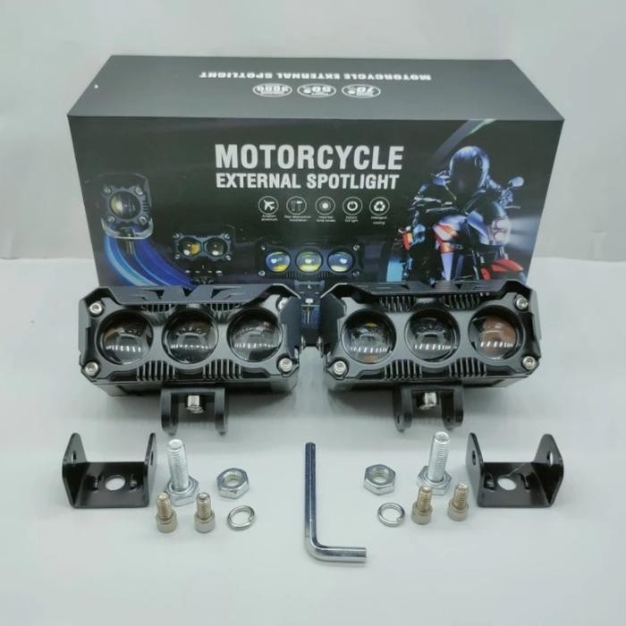 Lampu Led Sorot Tembak Sql 3 Mata Laser Gun 60 Watt Motor Mobil